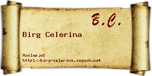 Birg Celerina névjegykártya